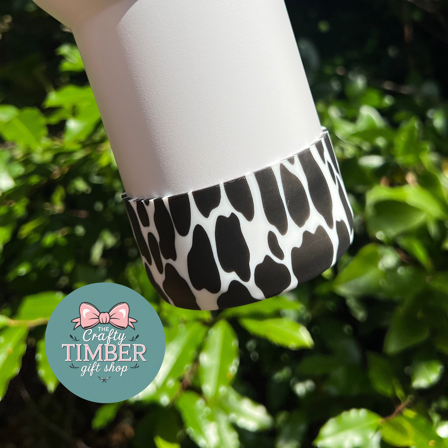 Cow Print Silicone Tumbler Boot