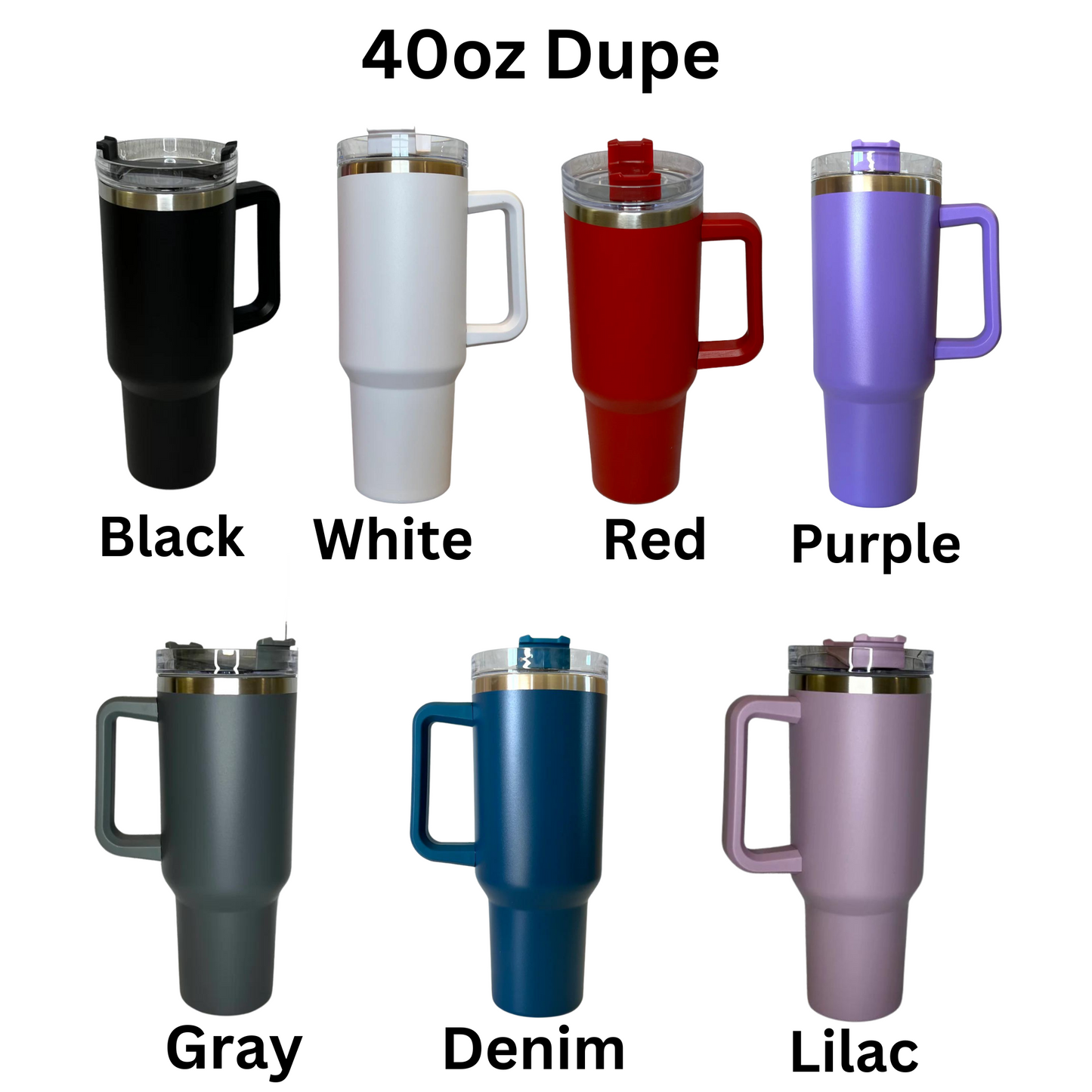 40oz Hearts Tumbler with Handle - Valentine's Day Stanley Dupe Tumbler- Laser Engraved Tumbler With Handle