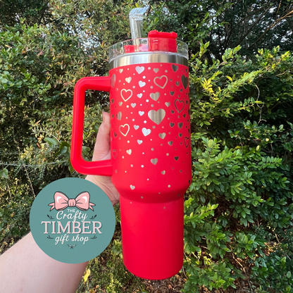 Heart Shower Valentines Day Tumbler