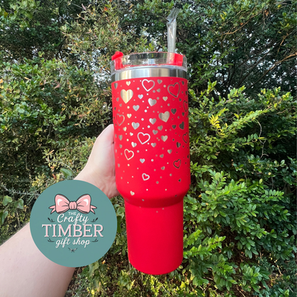 Heart Shower Valentines Day Tumbler