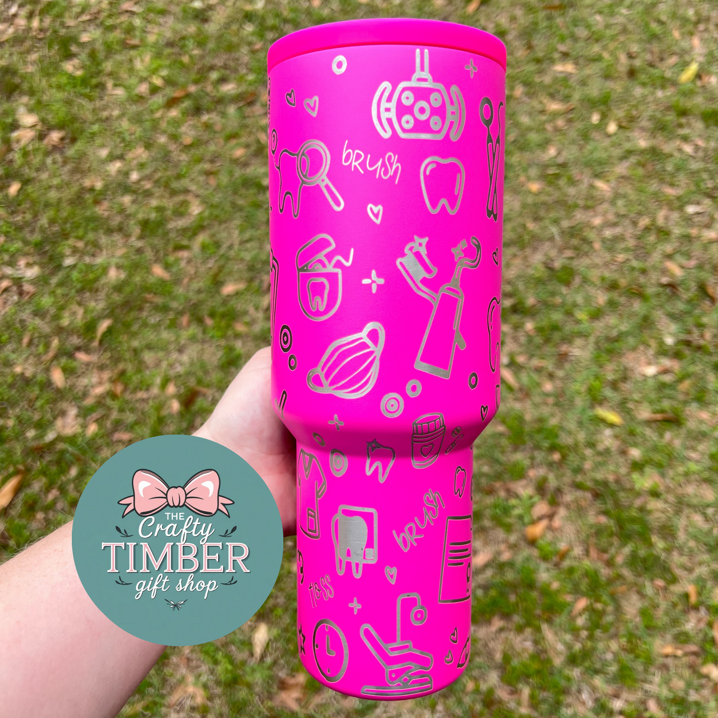 40oz Dental Hygienist Flat Lid Tumbler with handle