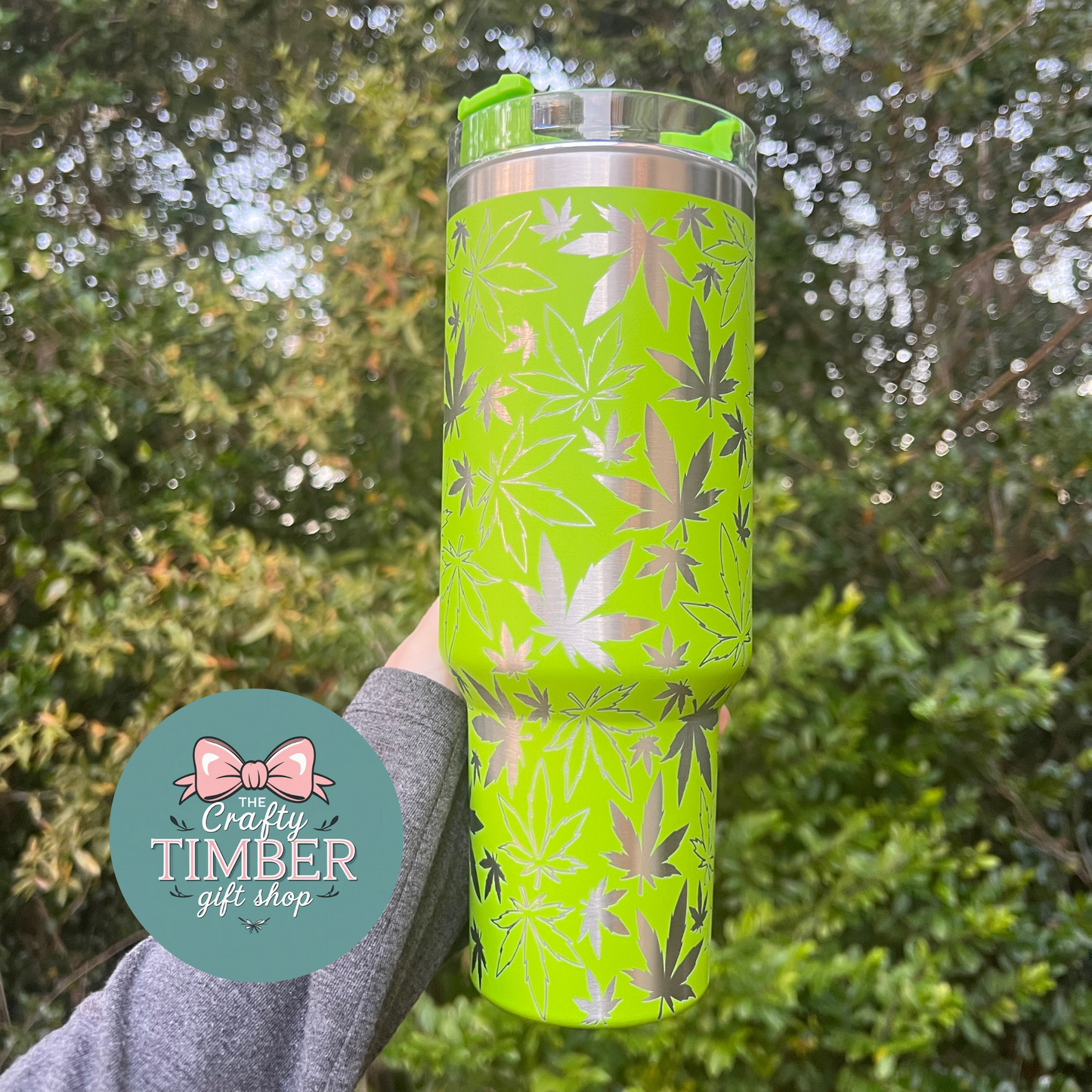 40oz Cannabis Tumbler with handle