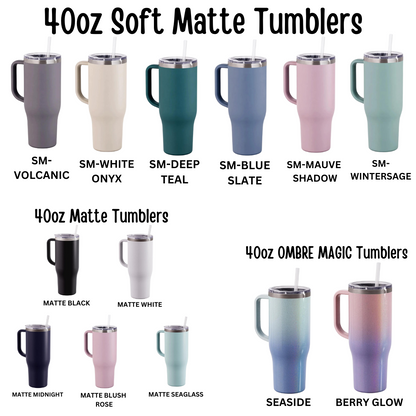 40oz Hidden Swear Word Tumbler With Handle - Mandala Tumbler - Cuss Word Tumbler - Laser Engraved Tumbler