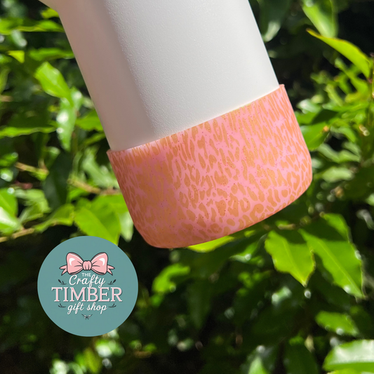 Pink and Gold Cheetah Silicone Tumbler Boot