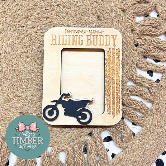 Dirt Bike Photo Frame Magnet - Forever your riding buddy - Father's Day - Mother's Day